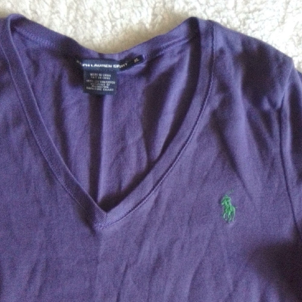 Ralph Lauren Men's V-Neck Sweater in Purple